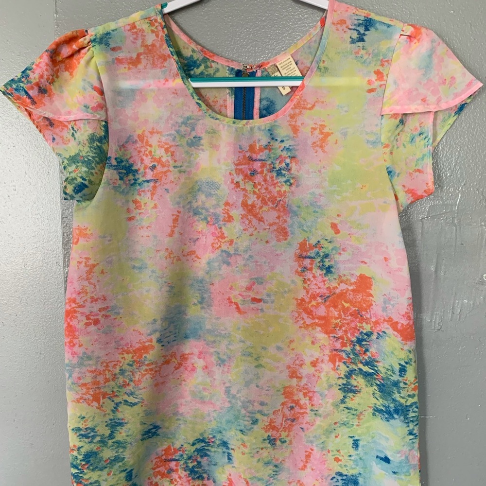 Watercolor print blouse